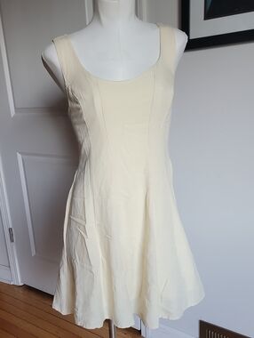 Japna Butter Yellow Sleeveless Fit & Flare Mini Dress - Size Small - NWOT